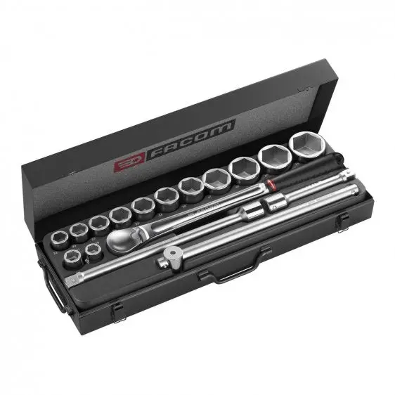 Facom Kl.411 3/4" Drive 16-Piece Metric Socket Kit – 19–50Mm Standard Hex Sockets 1