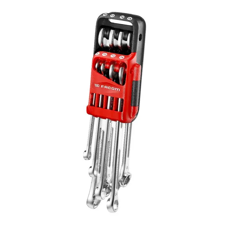 Facom Long Combination Spanner Set – 8-Piece Metric (8–19 Mm), Reinforced Design 1