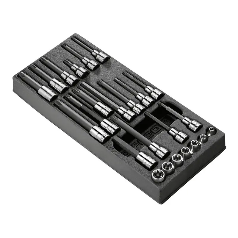 Facom Mod.Ch Dual-Drive Bit Set — 24-Piece Metric Hex, Torx, And Xzn Spline Bits (3/8" & 1/2" Drives) 1