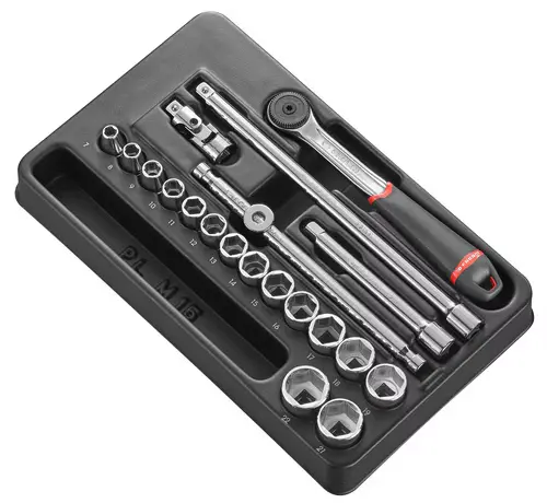 Facom Mod.J161-36 3/8" Drive 20-Piece Metric Socket Set – Hexagon (6-Point), 7Mm To 22Mm 1