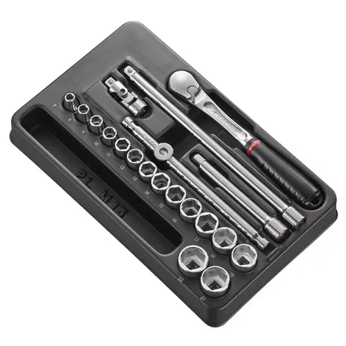 Facom Mod.Jl61-36 3/8" Drive 20-Piece Metric Socket Set – Hexagon (6-Point), 7Mm To 22Mm 1