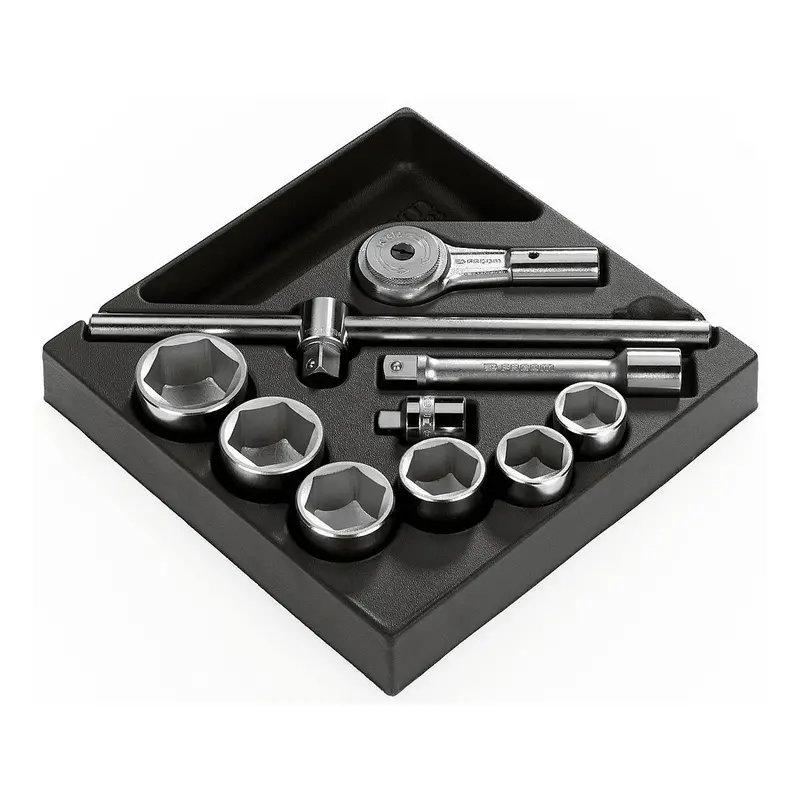 Facom Mod.K1 3/4" Drive 10-Piece Metric Socket Kit – 34–55Mm Hex (6-Point) 1