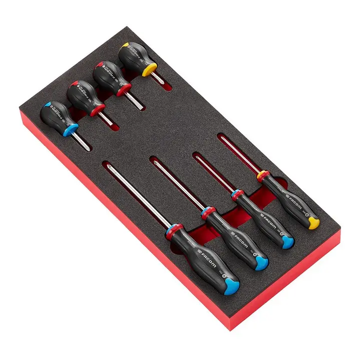 Facom Modm.At3 Protwist Combo Screwdriver Set – Phillips, Pozi, And Slotted (8-Piece) 1