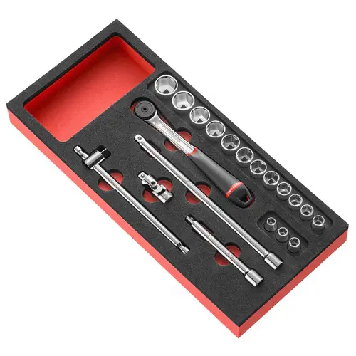 Facom Modm.J161-36 3/8" Drive 20-Piece Metric Socket Set – Hexagon (6-Point), 7Mm To 22Mm 1