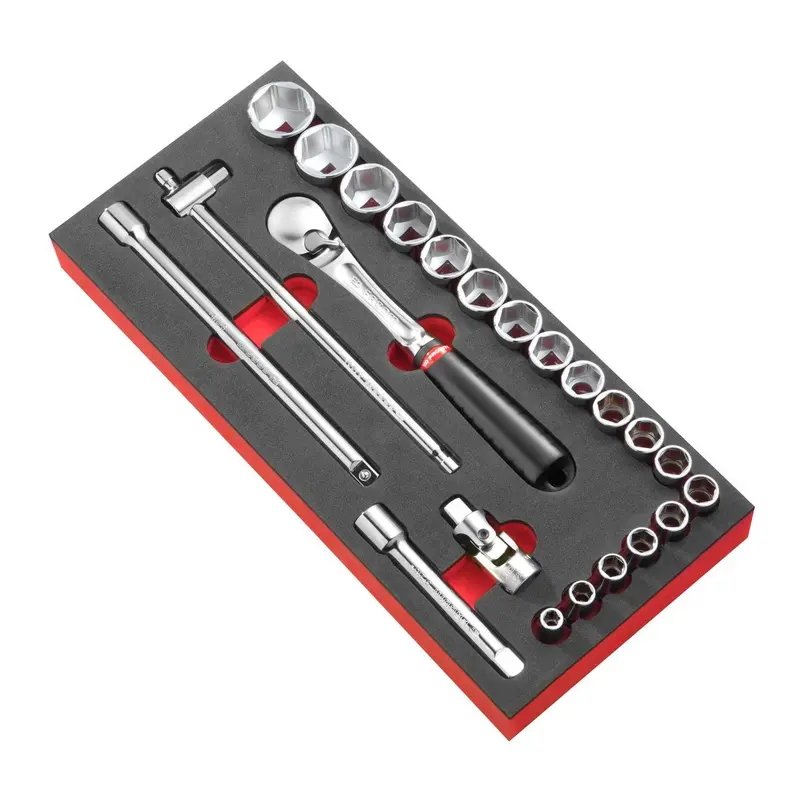Facom Modm.Sl1 23-Piece Metric Hex Socket Set — 1/2" Drive, 8–32 Mm, 6-Point 1
