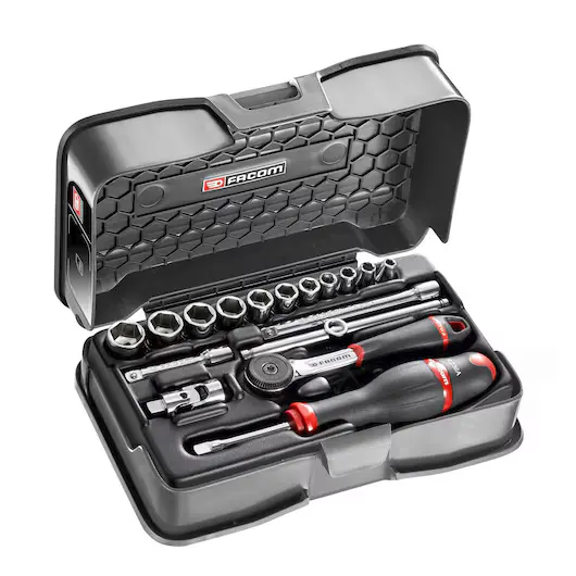 Facom R.161-2P6U Imperial Socket & Bit Kit – 17-Piece 1/4" Drive (3/16"–9/16") Hex Set 1