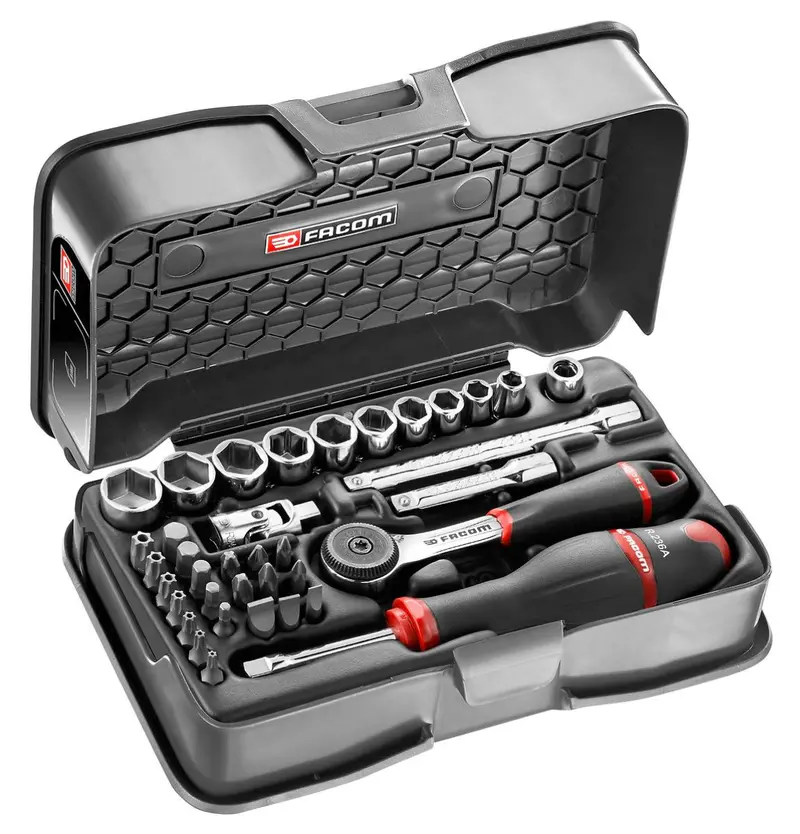 Facom R.161-6P6 Metric Socket & Bit Kit – 37-Piece 1/4" Drive (5.5–14Mm) Hexagon Set 1