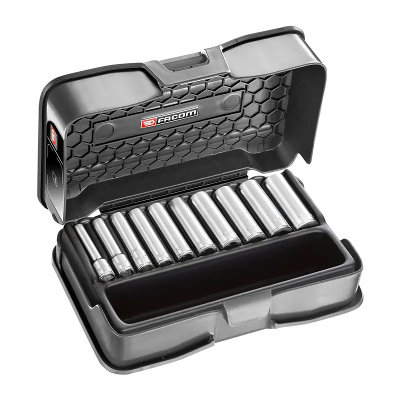 Facom R.405 1/4" Drive 10-Piece Metric Deep Sockets (5.5–14 Mm, 6-Point) 1