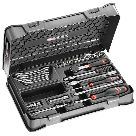 Facom R.430Bp 1/4" Drive 27-Piece Compact Metric Socket Set (3.2–13Mm, Hex) 1