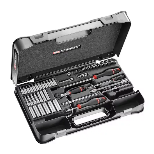 Facom R.450Bp 1/4" Drive 61-Piece Metric Socket Set (Standard + Deep, 6-Point Hex) 1