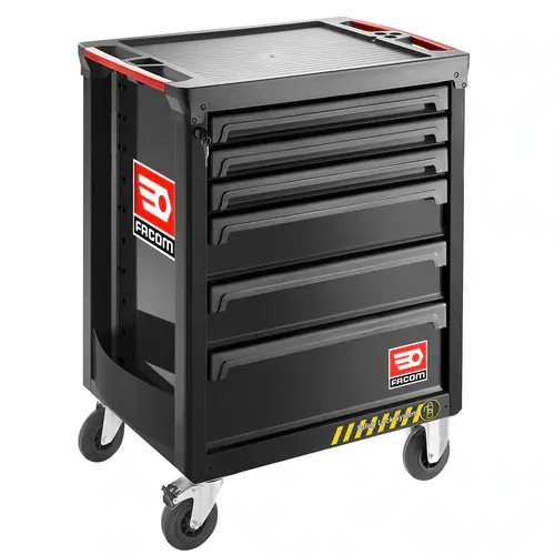 Facom Roll.6Nm3As Black 6-Drawer Safety Roller Cabinet With Locking Mechanism 1