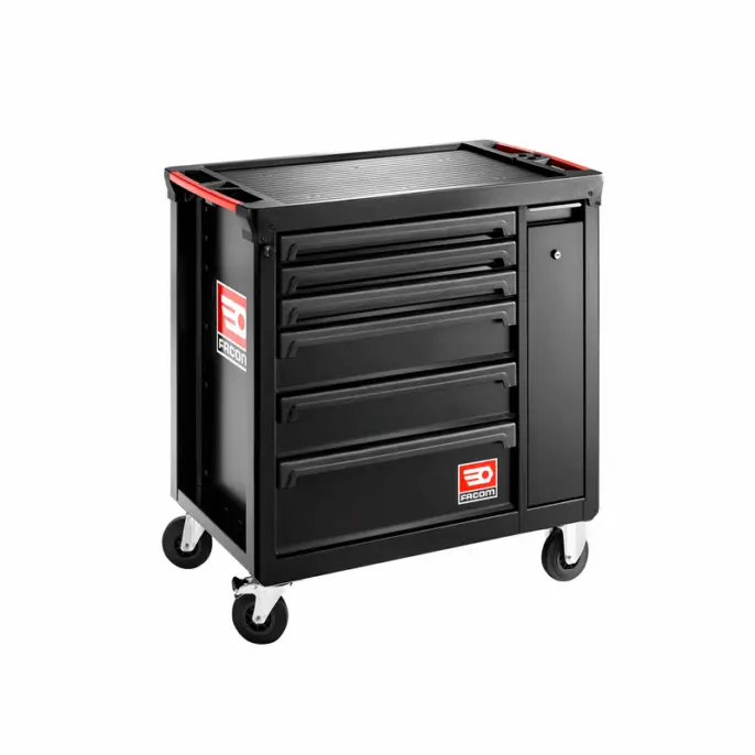 Facom Roll.6Xlbs Mobile Workshop Cabinet – 6-Drawer Rolling Tool Storage Unit (Black) 1