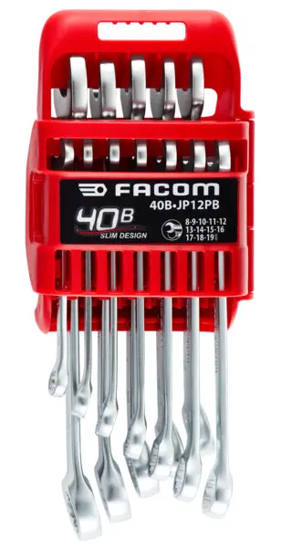 Facom Start 40B Slim Combination Spanner Set – 12-Piece Metric (8–19 Mm) In Storage Clip 1