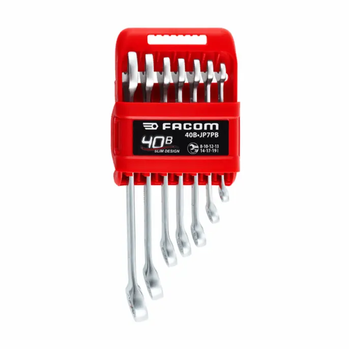 Facom Start 40B Slim Combination Spanner Set – 7-Piece Metric (8–19 Mm) In Storage Clip 1