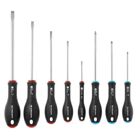 Facom Start Dual-Drive Screwdriver Set – 8-Piece Slotted & Pozi Kit 1