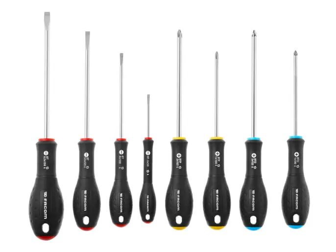 Facom Start Multi-Drive Screwdriver Set – 8-Piece Slotted, Pozi, And Phillips Kit 1