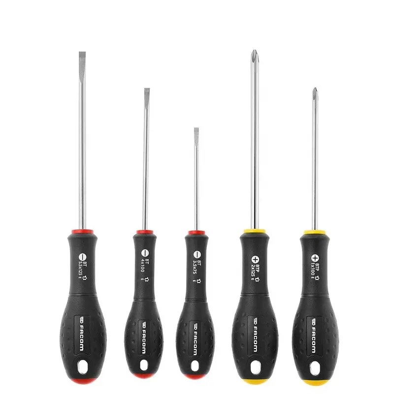 Facom Start Triple-Drive Screwdriver Set – 5-Piece Slotted & Phillips Kit 1