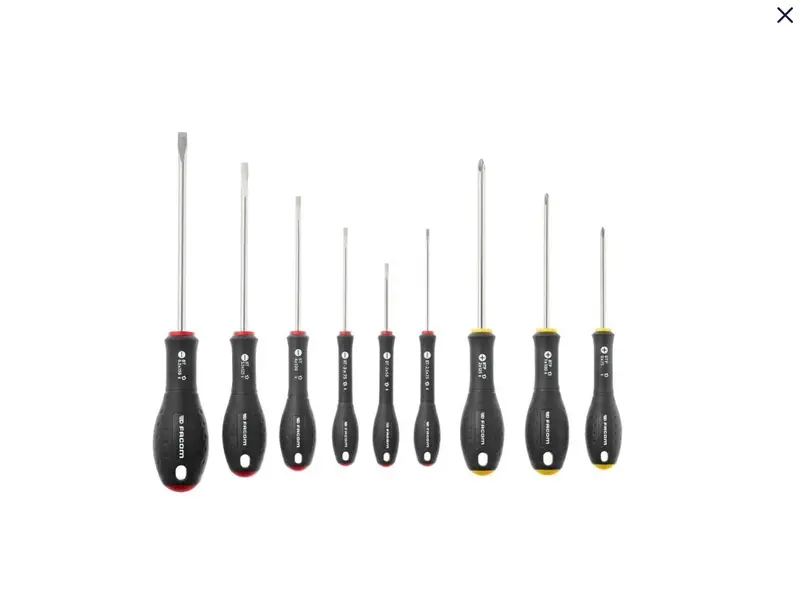 Facom Start Triple-Drive Screwdriver Set – 9-Piece Slotted & Phillips Kit 1
