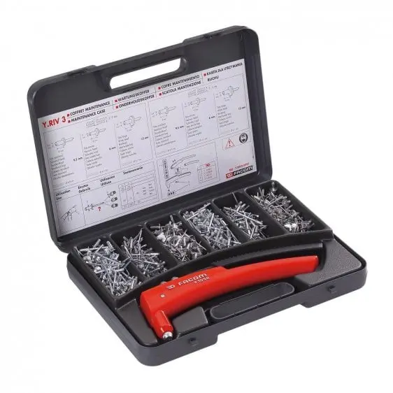 Facom Y.Riv3 Complete Rivet Gun Kit With Assorted Rivets 1