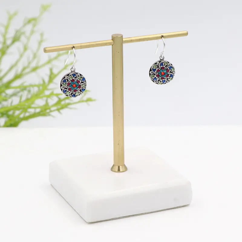 Firefly Rosa Geometric Earrings – Multihue Finish 1