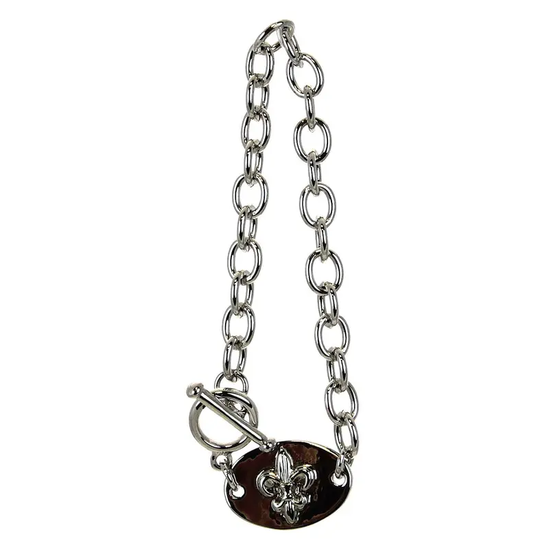 Fleur-De-Lis Adjustable Toggle Bracelet – Sleek Finish 1