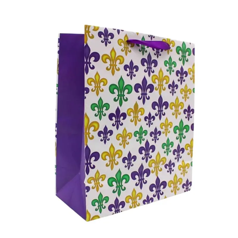 Fleur-De-Lis Gift Bag — 10×12 Inches With Gold Foil Accents 1