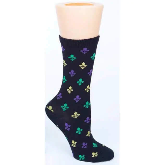 Fleur-De-Lis Patterned Cotton Socks – Pack Of One 1