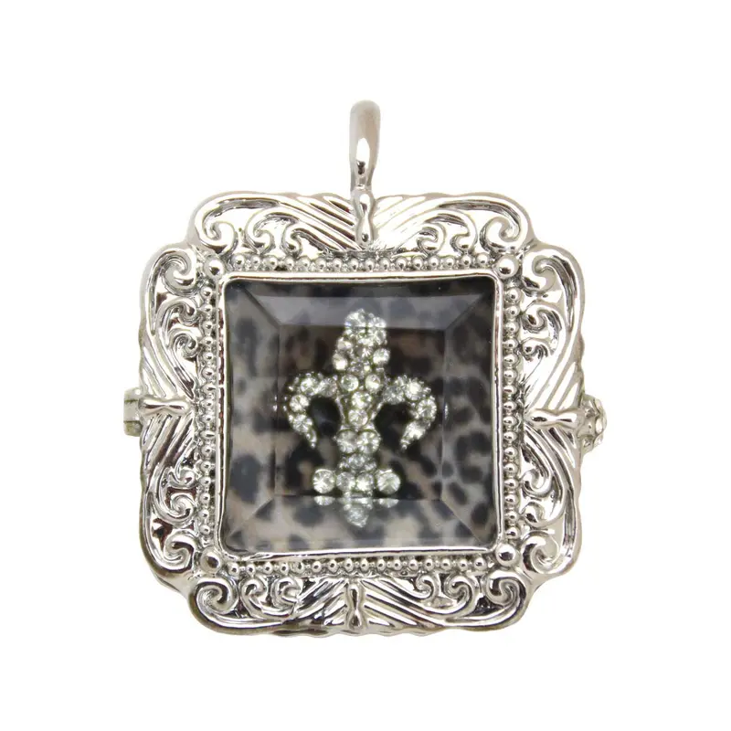 Fleur-De-Lis Shadow Box Locket Pendant 1