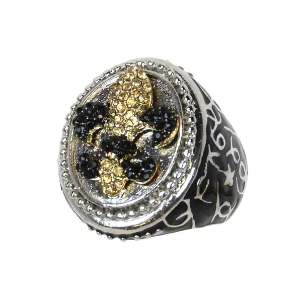 Fleur-De-Lis Stretch Band Ring – Flexible Comfort Fit 1