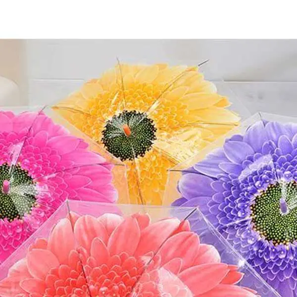 Floral Umbrella In Vibrant Orange 1