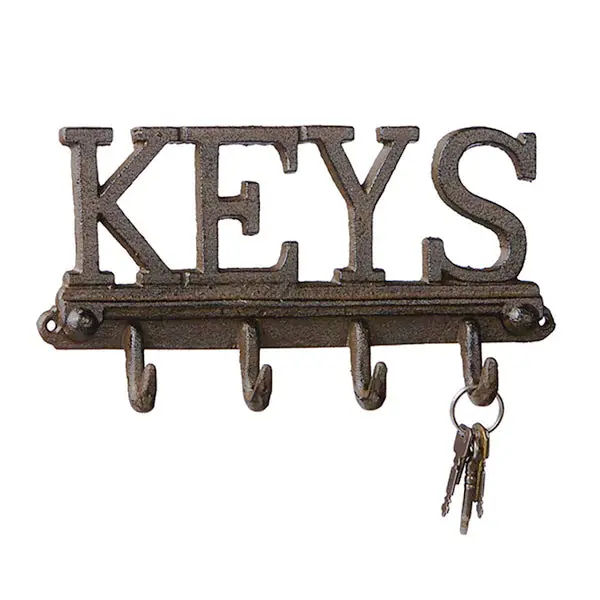 Four-Hook Key Wall Organizer – Sleek Metal Entryway Holder 1