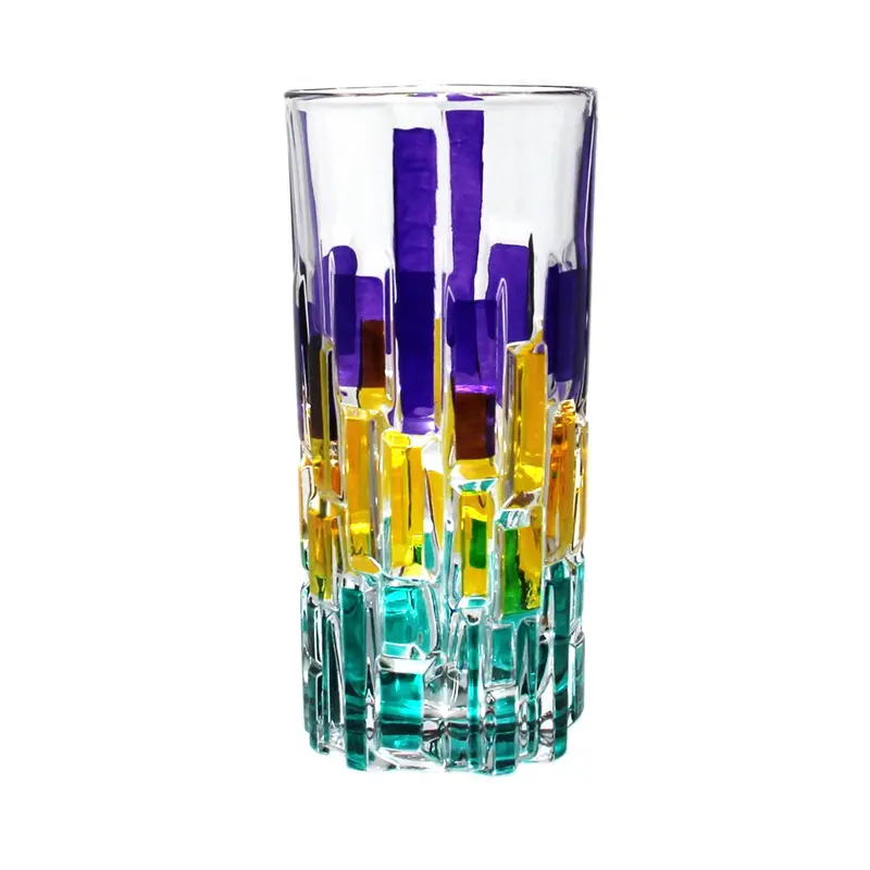 Frank Lloyd Wright Ice Tea Glass – Mardi Gras Artisan Series 1