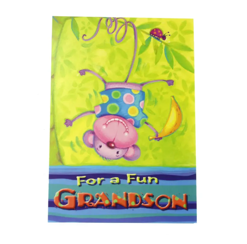 Fun Monkey-Themed Birthday Card For Grandson 1