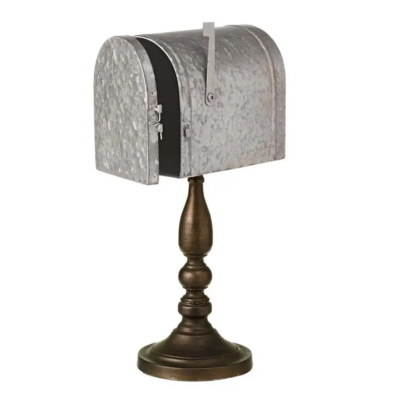 Galvanized Metal Mailbox On Decorative Stand 1