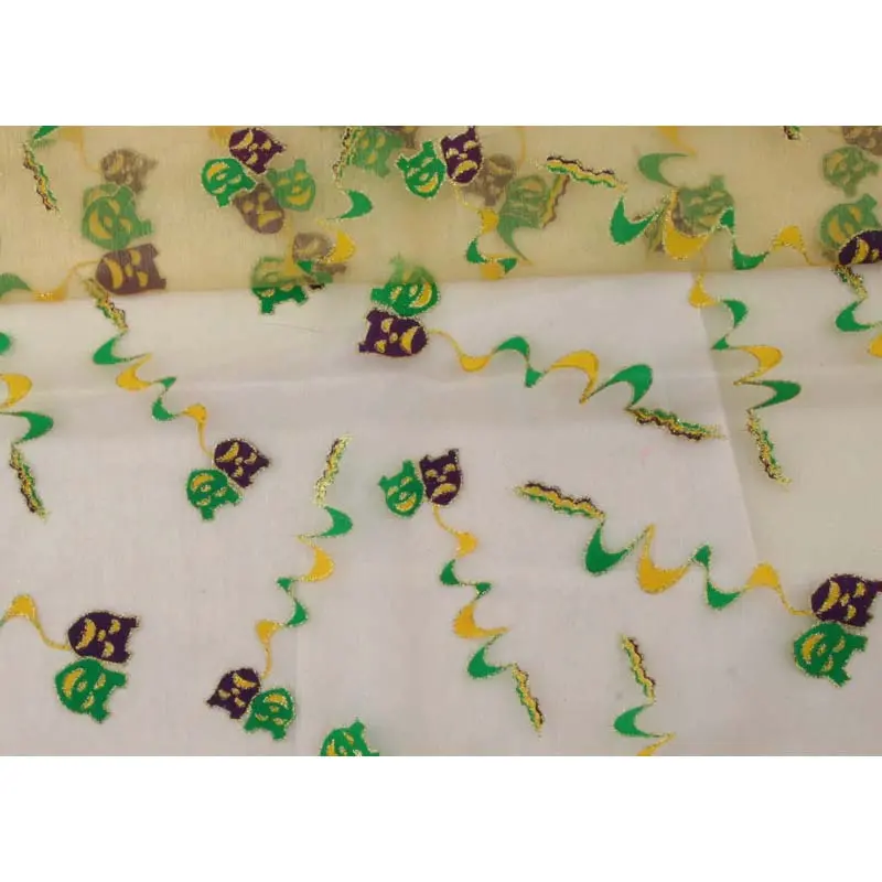 Glitter Fabric Featuring Masquerade Mask Print 1