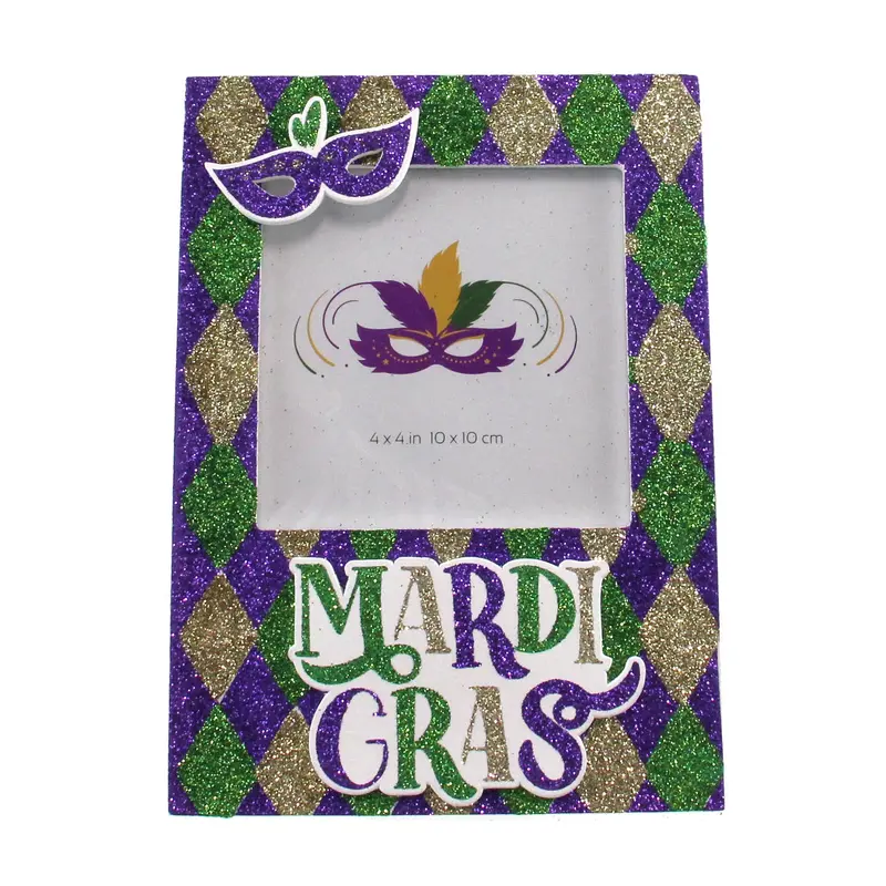 Glitter Harlequin-Style 4-Inch Decorative Picture Frame 1
