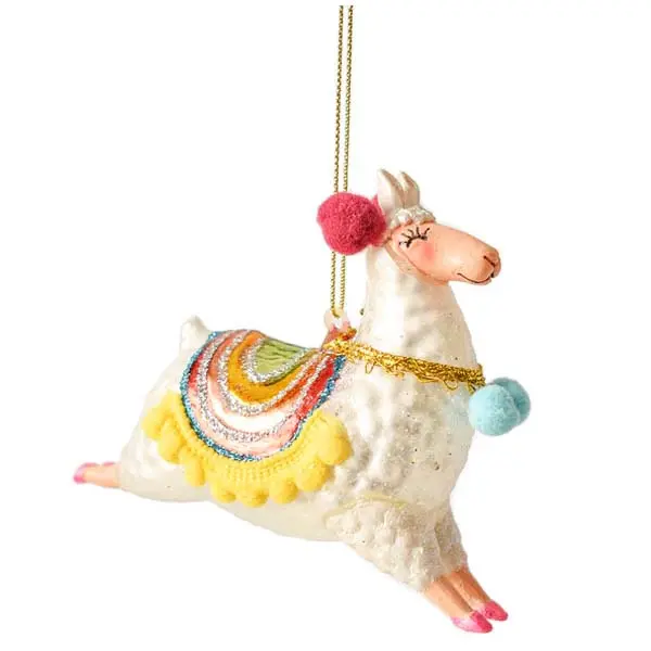 Glitter Llama Christmas Ornament 1