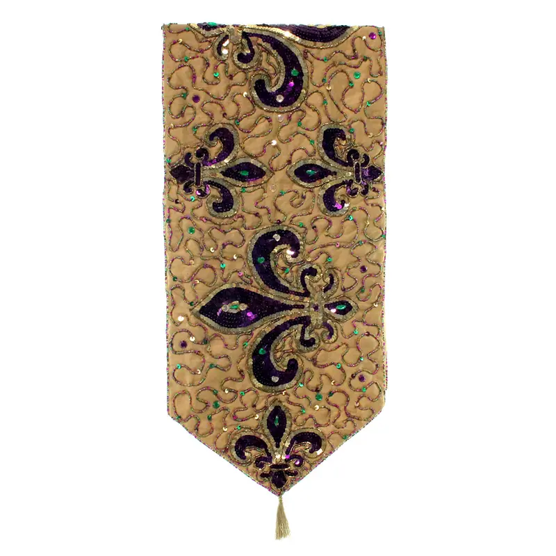 Gold Fleur-De-Lis Table Runner – Festive Dining Accessory 1
