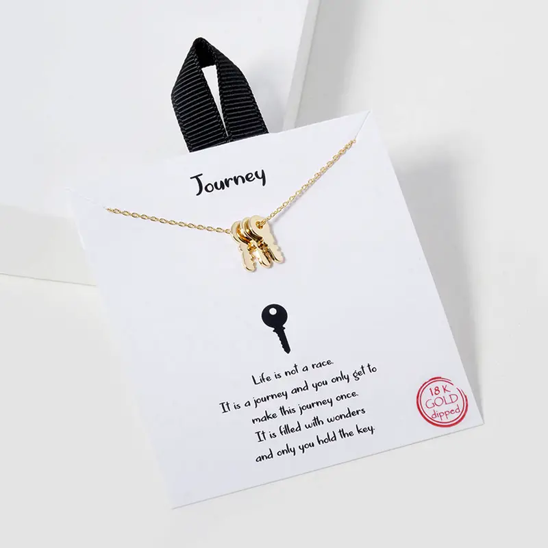 Gold Journey-Themed Pendant Necklace 1