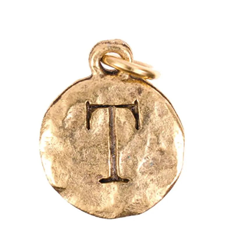 Gold Monogram 'T' Charm For Necklaces Or Bracelets 1