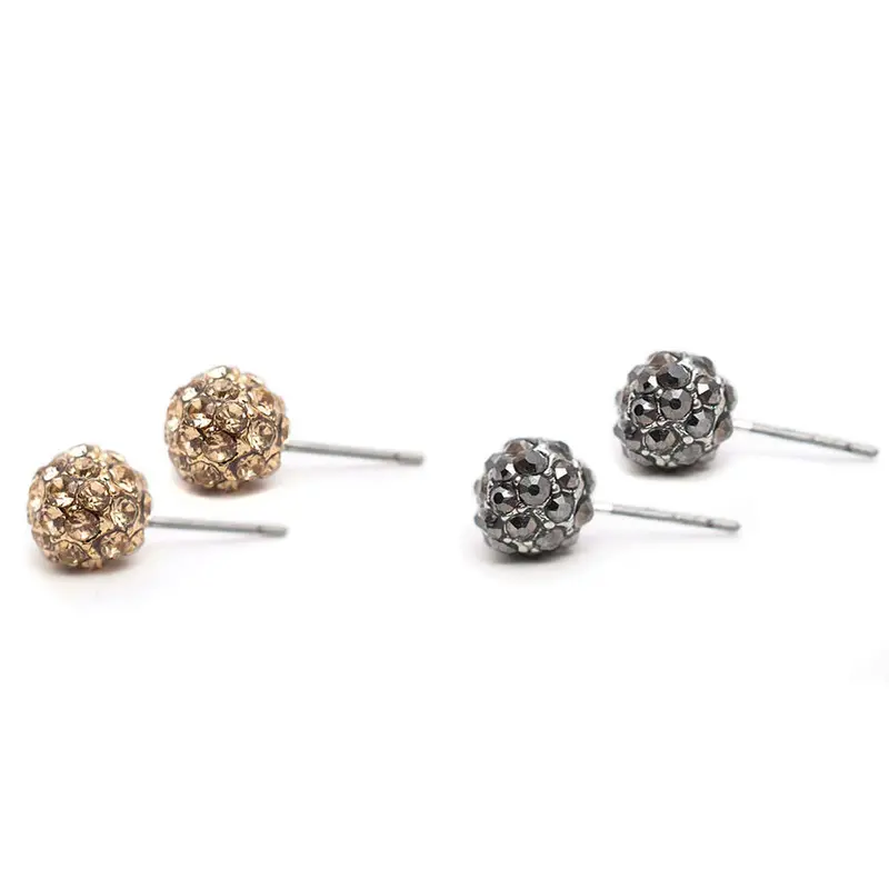 Gold-Plated Topaz Pave Stud Earrings 1