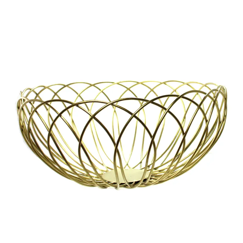 Gold-Tone Metal Countertop Organizer Basket 1