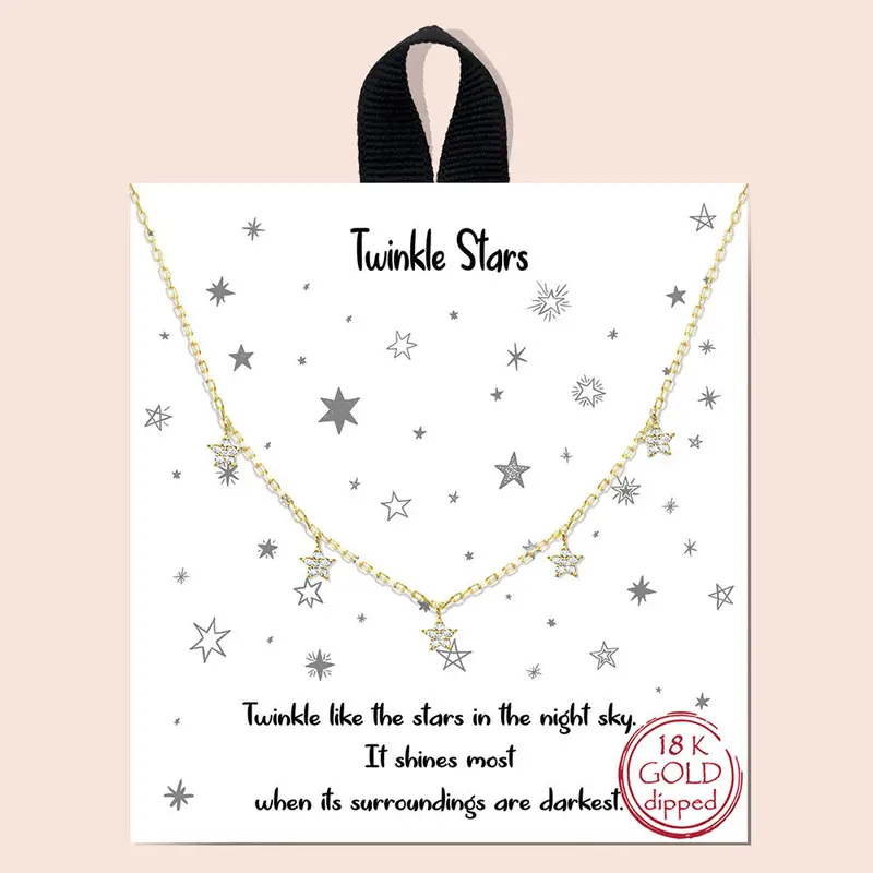 Gold Twinkling Star Pendant Necklace 1