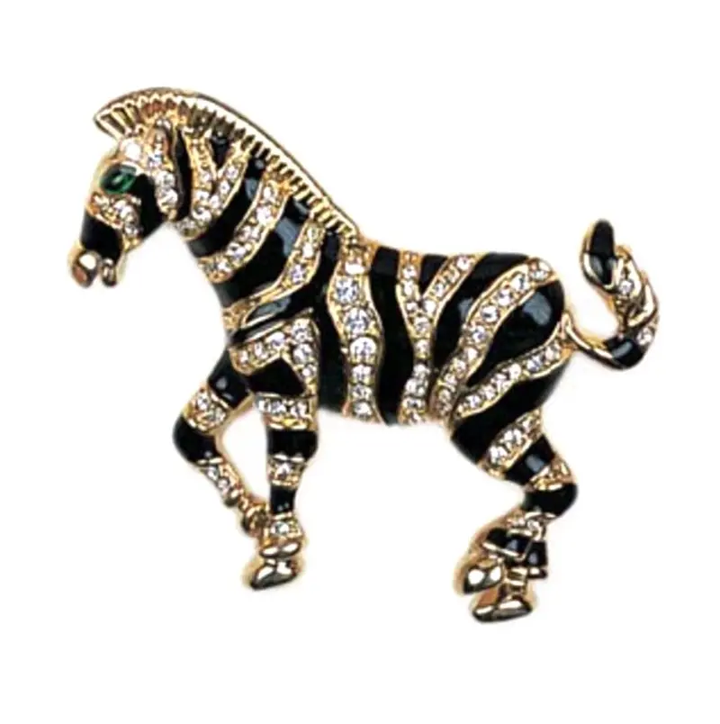 Gold Zebra Brooch Or Convertible Pendant 1