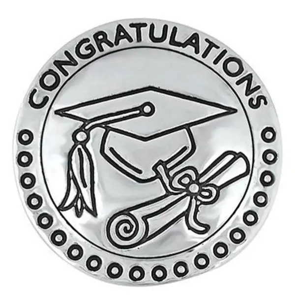 Graduation-Themed Ginger Snap Button – Congratulations Design 1