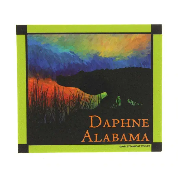 Grazing Alligator Silhouette Vinyl Decal 1