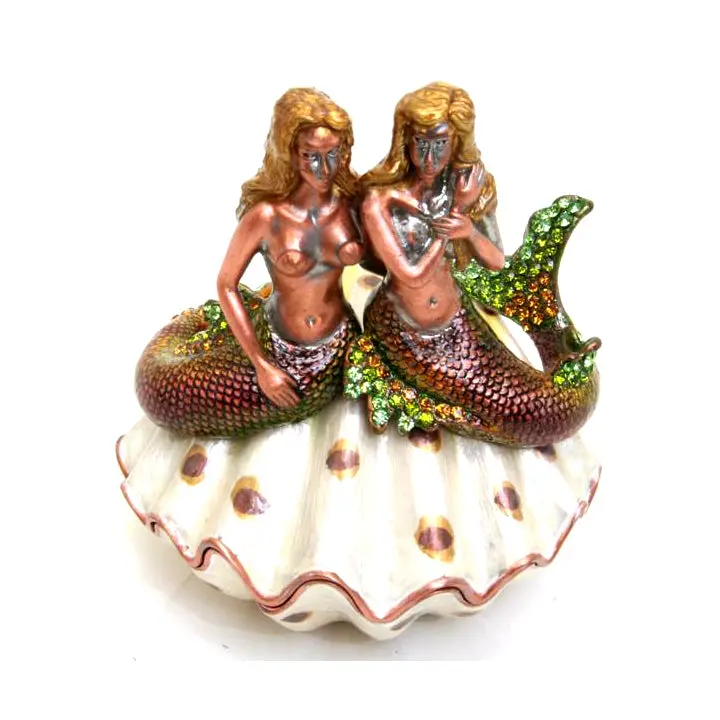 Green Mermaid-On-Shell Decorative Box 1