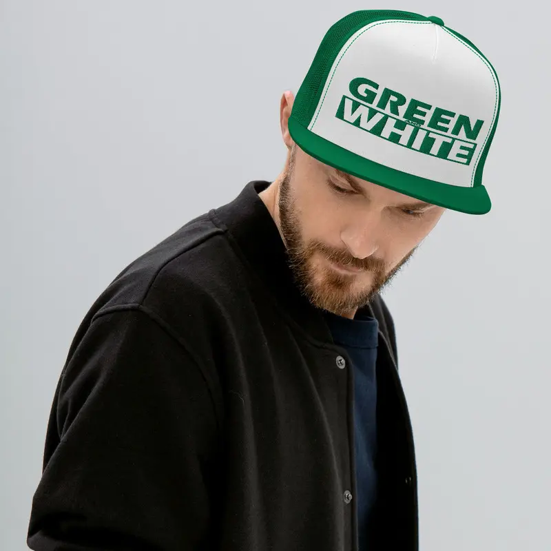 Green & White Trucker Cap 1