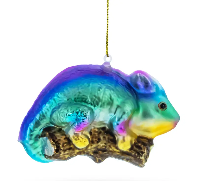 Hand-Blown Panther Chameleon Glass Ornament – Vibrant Design 1