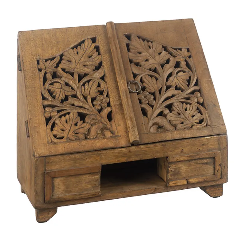 Hand-Carved Wooden Desk Organizer 1